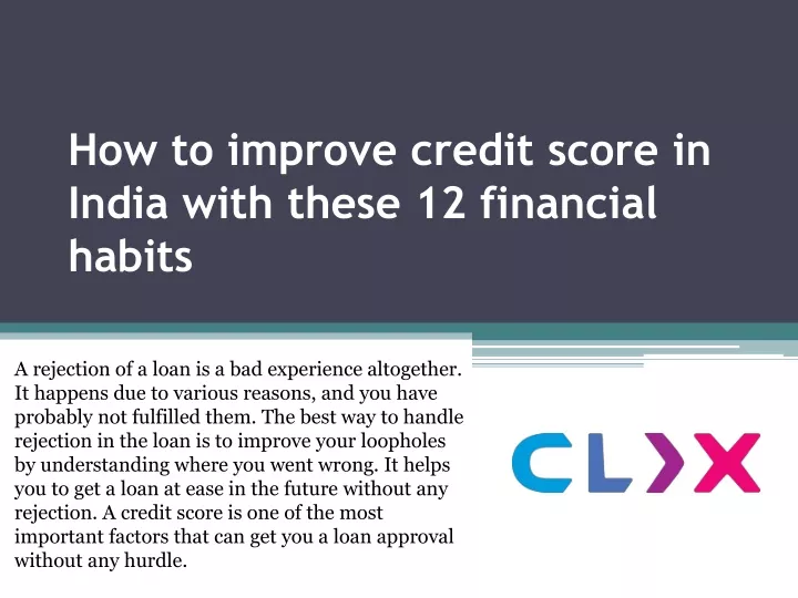 how to improve credit score in india with these 12 financial habits