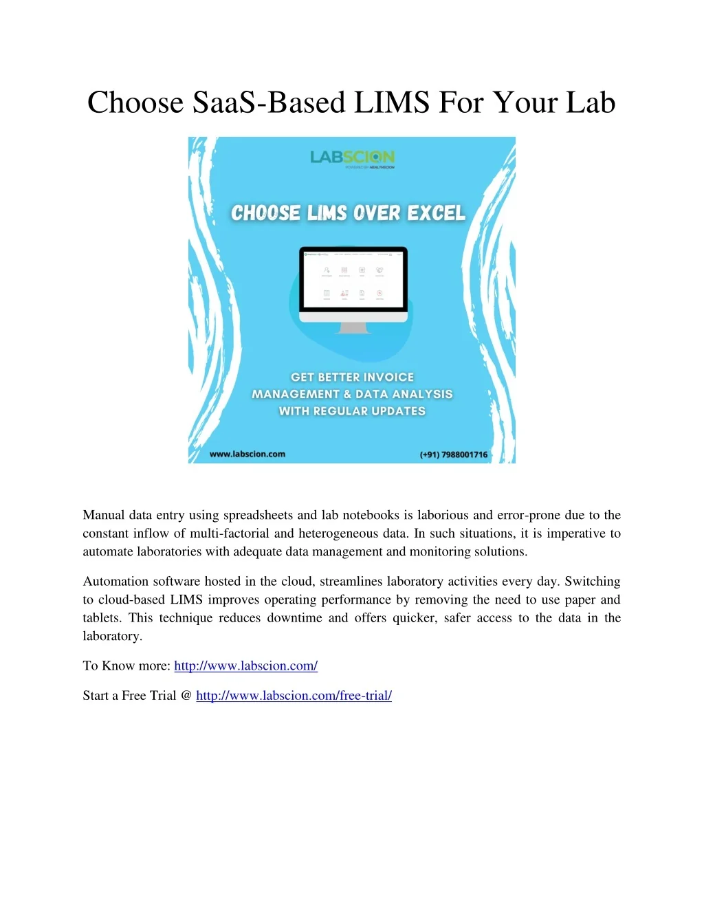 PPT - Choose SaaS-Based LIMS For Your Lab PowerPoint Presentation, free ...