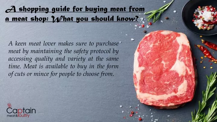 a shopping guide for buying meat from a meat shop