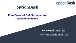 OptionDash- Free Covered Call Screener for Income Investors