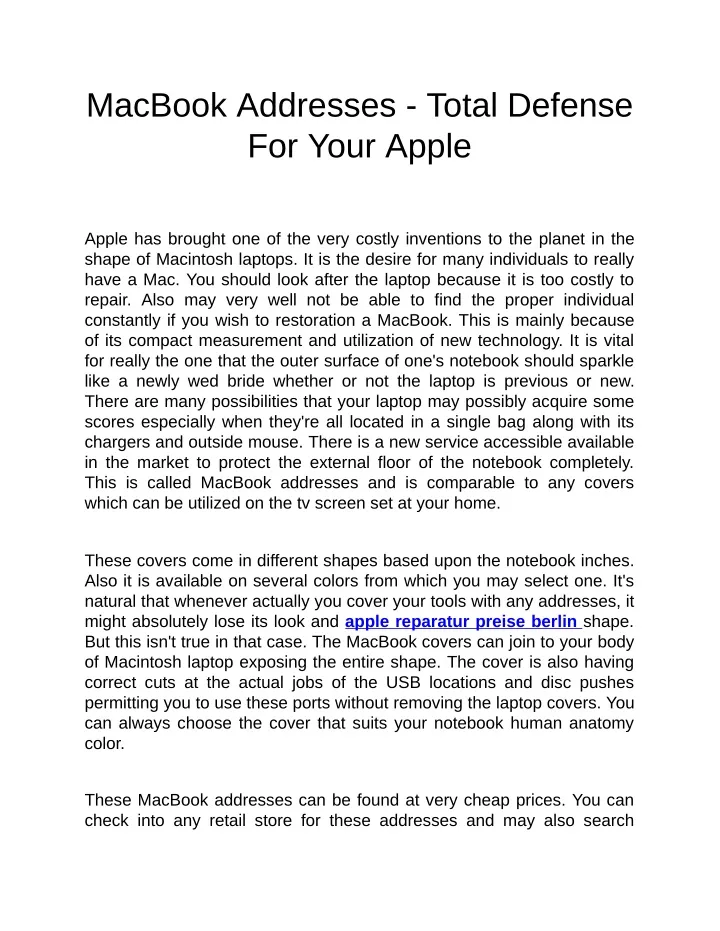 macbook addresses total defense for your apple