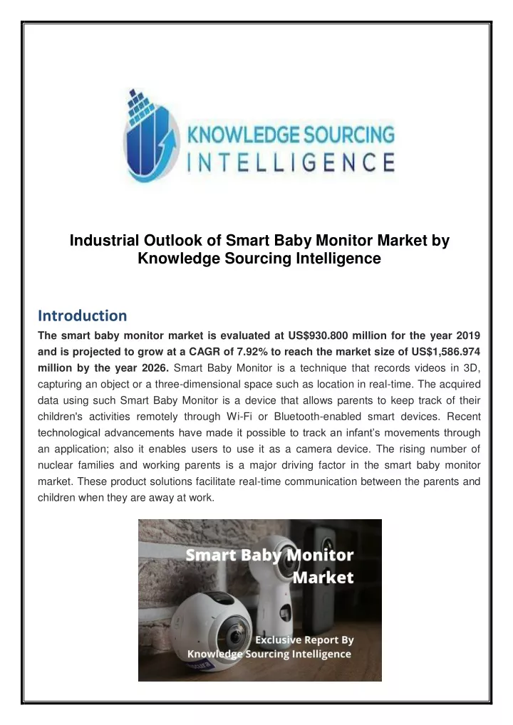 industrial outlook of smart baby monitor market