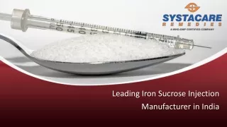 Iron Sucrose Injection Manufacturer in India | Systacare Remedies