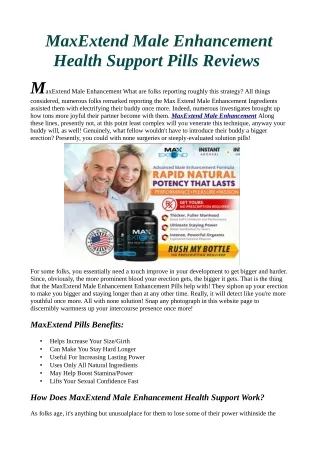 Official - MaxExtend Male Enhancement Trial Free
