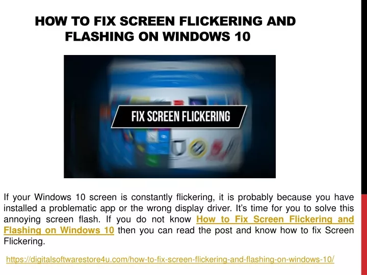 how to fix screen flickering and flashing on windows 10