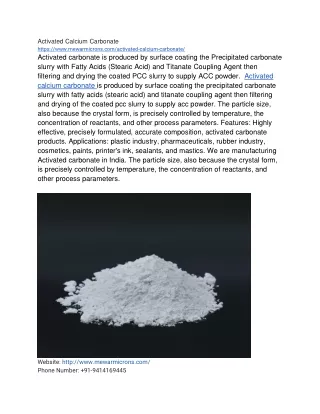 activated calcium carbonate https