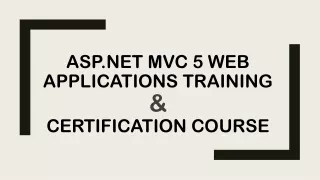asp net mvc 5 web applications training certification course