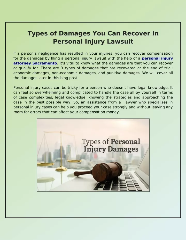 types of damages you can recover in personal