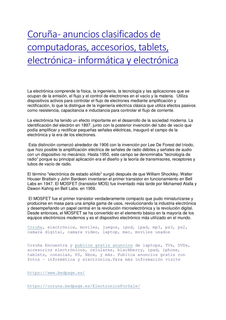 coru a anuncios clasificados de computadoras