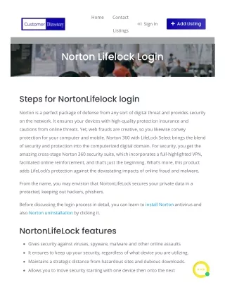 Norton Lifelock Login 1-800-998-6716 | Login NortonLifelock Account