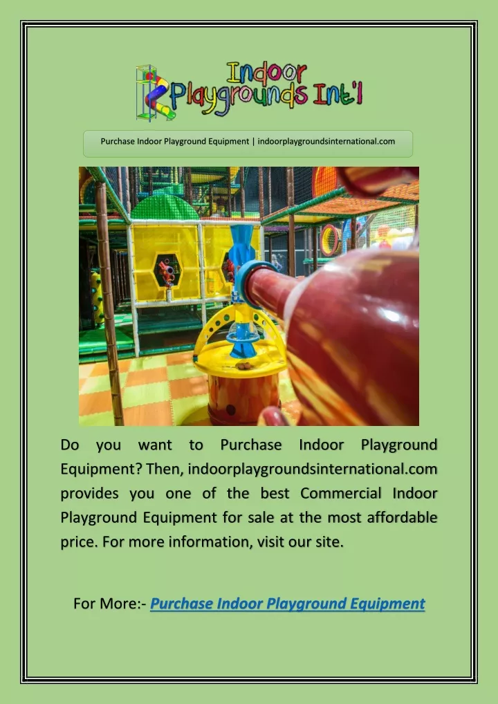 purchase indoor playground equipment