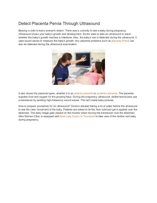 detect placenta pervia through ultrasound