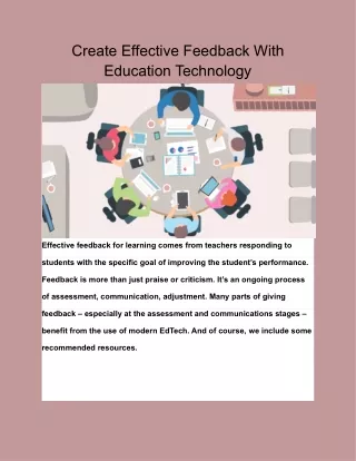 create effective feedback with education
