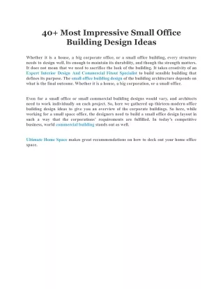 40 most impressive small office building design