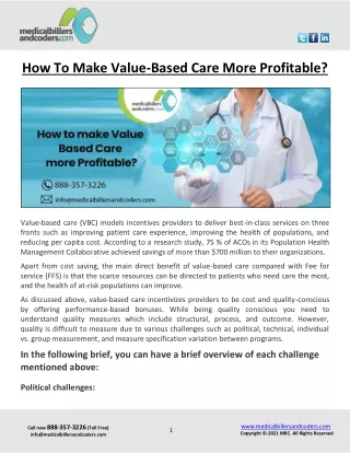 how to make value based care more profitable