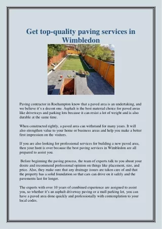 get top quality paving services in wimbledon