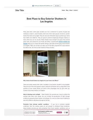 Best Place to Buy Exterior Shutters in Los Angeles