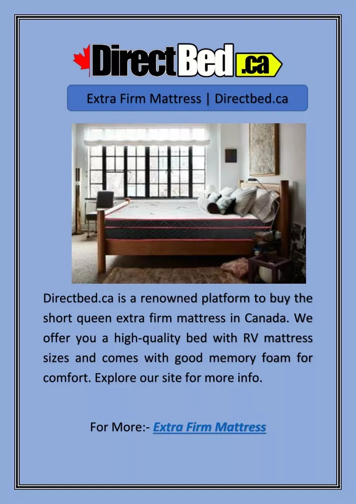 extra firm mattress directbed ca
