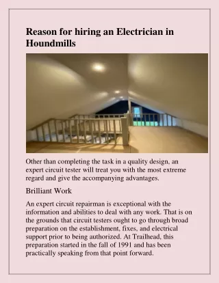 reason for hiring an electrician in houndmills