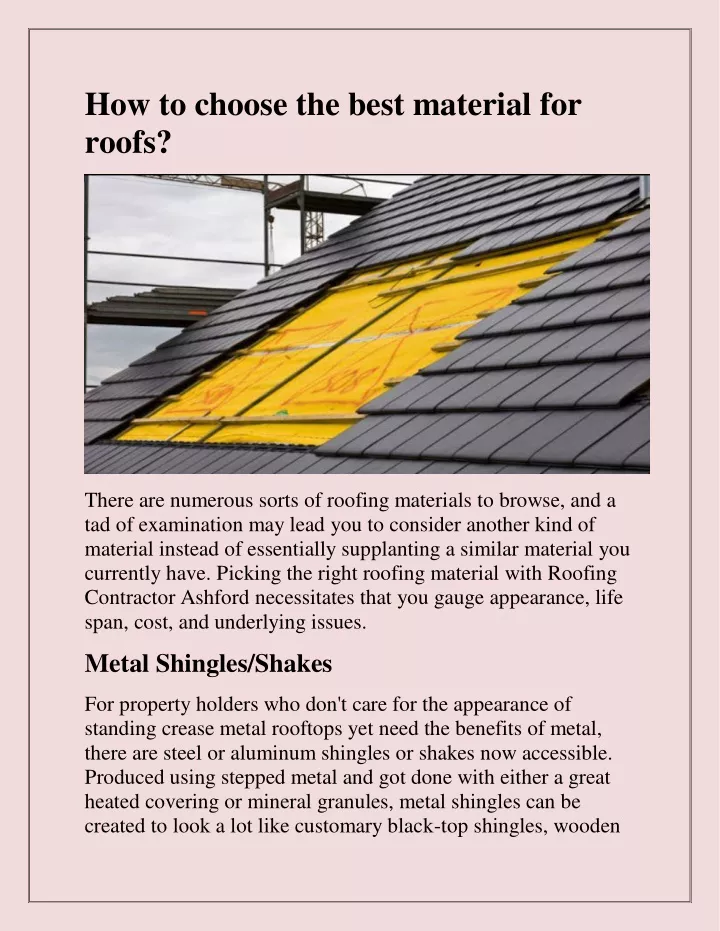 how to choose the best material for roofs