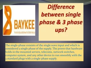 Difference between single phase & 3 phase ups