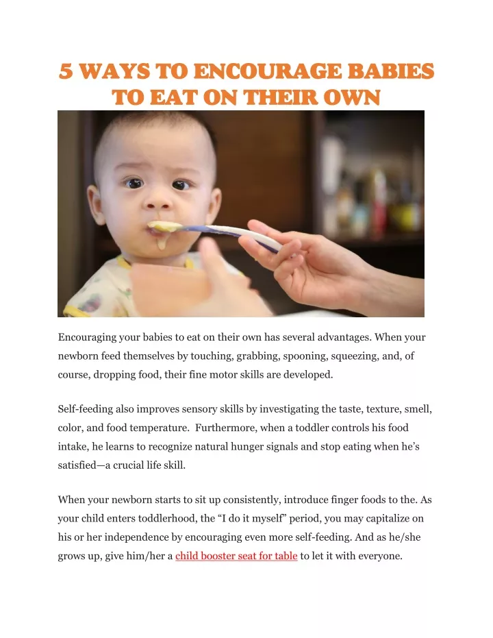 5 ways to encourage babies to eat on their own