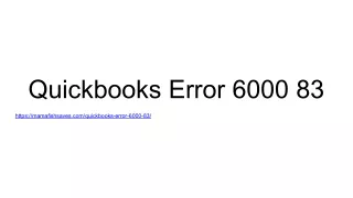 Quickbooks Error 6000 83