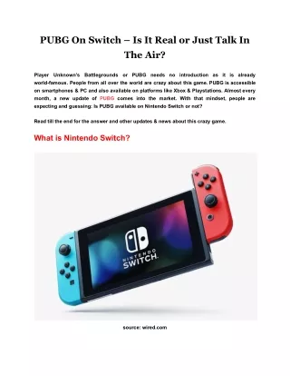 pubg on switch is it real or just talk in the air