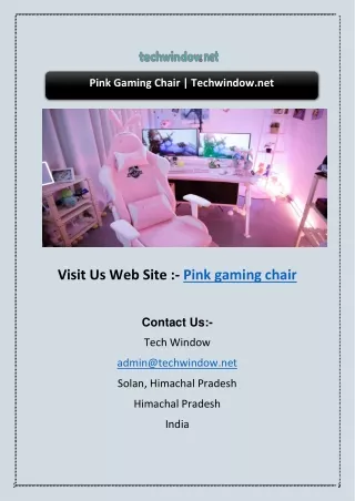 Pink Gaming Chair | Techwindow.net