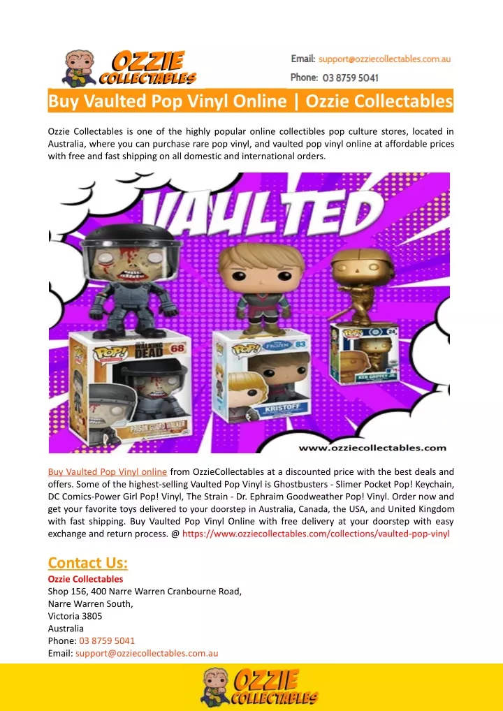 buy vaulted pop vinyl online ozzie collectables