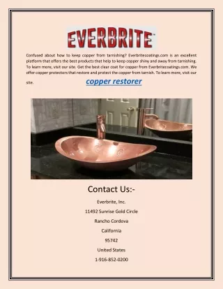 Copper Restorer | Everbritecoatings.com