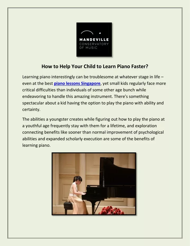 how to help your child to learn piano faster