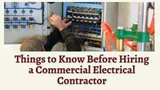 Things to Know Before Hiring a Commercial Electrical Contractor