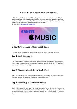 2 Ways to Cancel Apple Music Membership