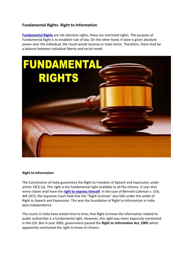 fundamental rights right to information