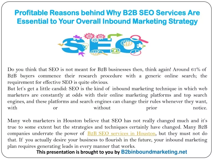 profitable reasons behind why b2b seo services