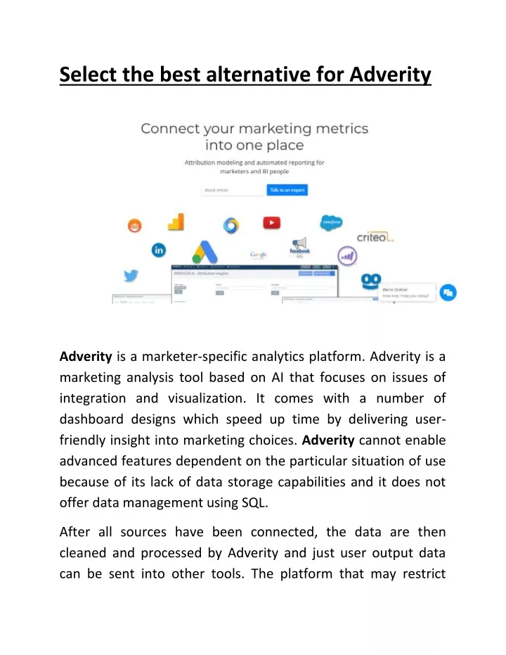 select the best alternative for adverity