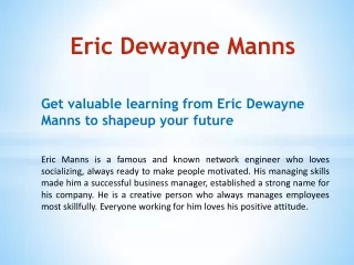 Eric Dewayne Manns