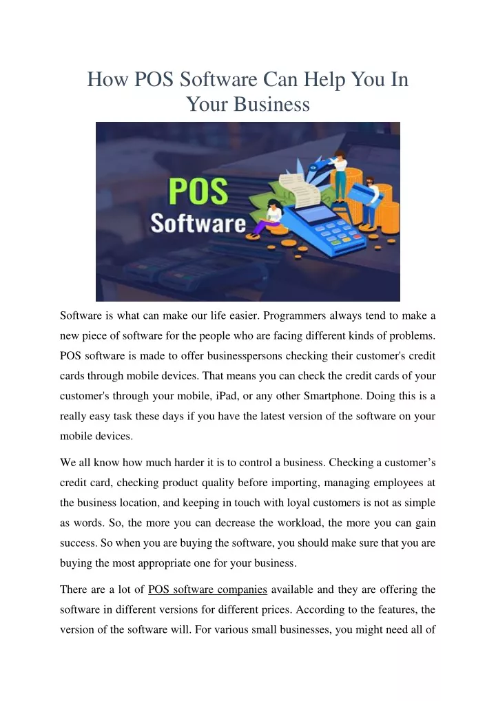 how pos software can help you in your business