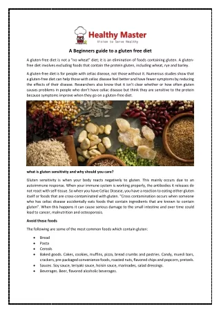 A Beginners guide to a gluten free diet