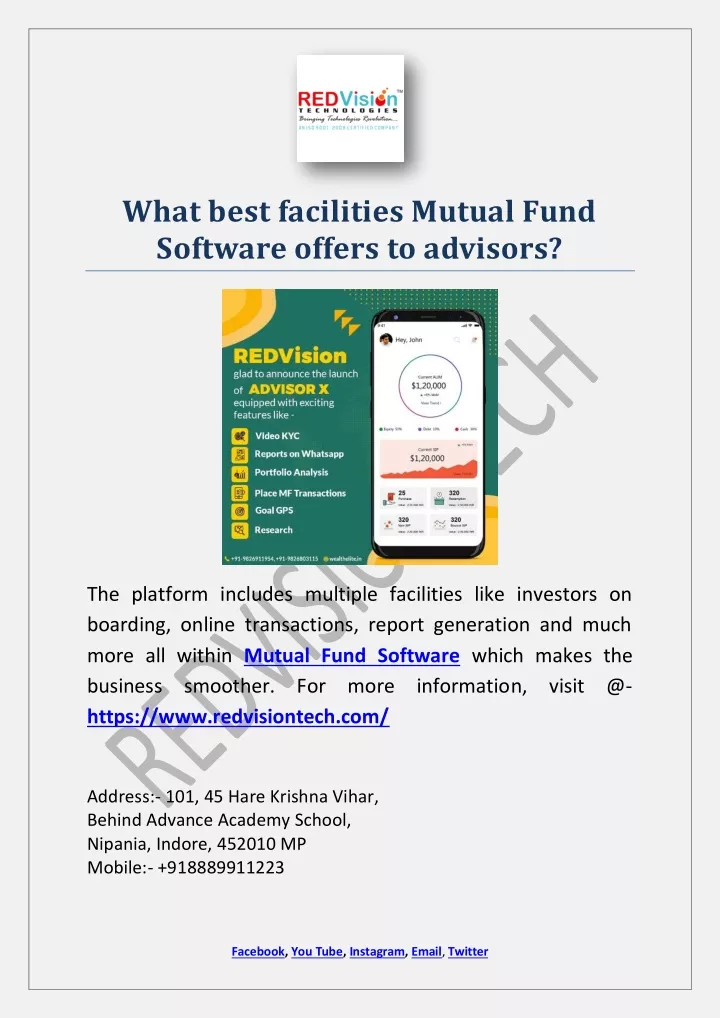 what best facilities mutual fund software offers