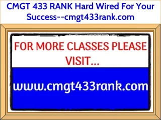 cmgt 433 rank hard wired for your success