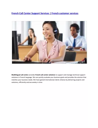 French Call Center Support Services, French customer services-converted