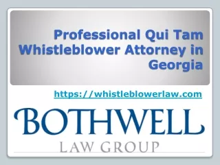 Professional Qui Tam Whistleblower Attorney in Georgia - Bothwell Law Group