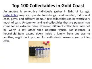 top 100 collectables in gold coast