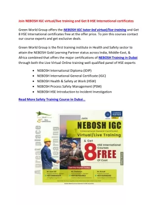 join nebosh igc virtual live training