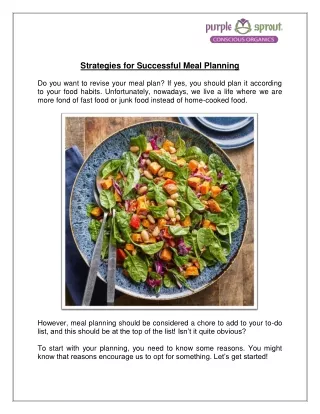 Strategies for Successful Meal Planning