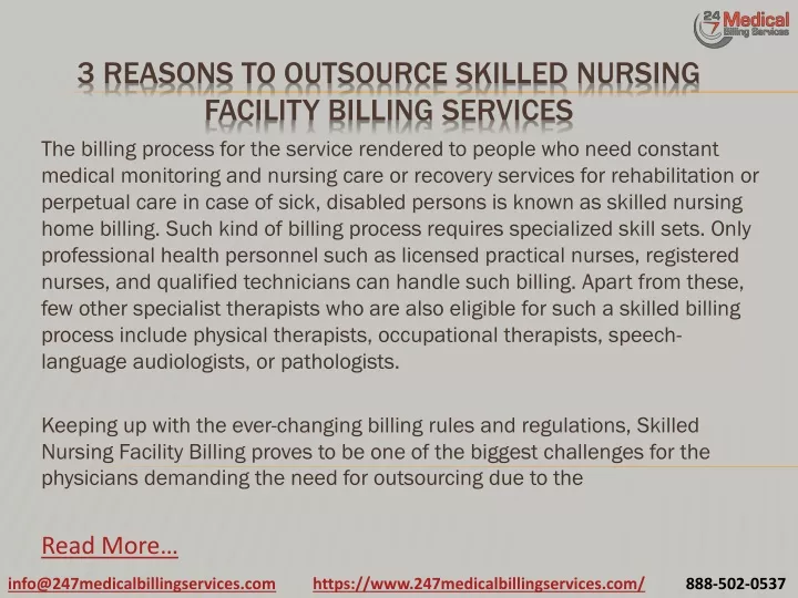 PPT - 3 Reasons To Outsource Skilled Nursing Facility Billing Services ...