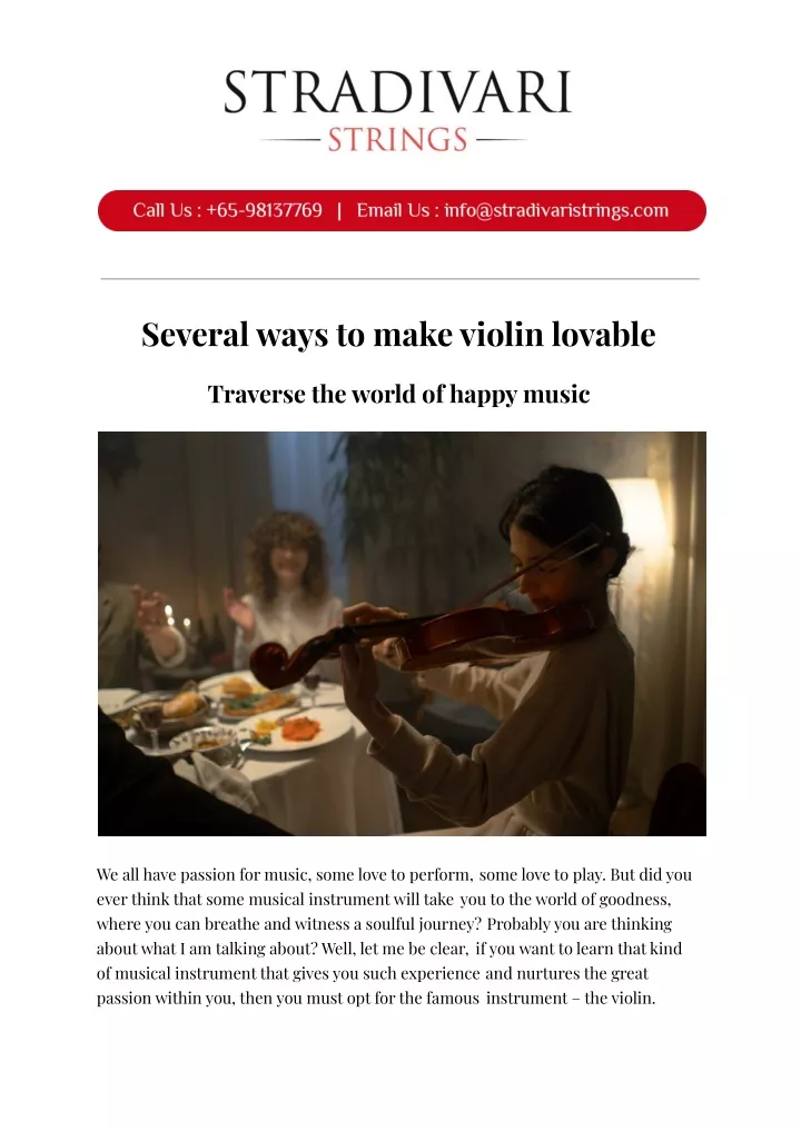 several ways to make violin lovable