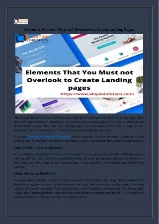 elements that you must not overlook to create